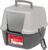 IRIS USA Large Cat Litter Box with Front Door Flap, Covered Enclosed Litter Box Enclosure with Scoop, Handle & Buckles for Portability & Privacy, Hidden Litter Pan, Gray