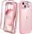 Diaclara Designed for iPhone 15 Case, Full Body Rugged Case with Built-in Touch Sensitive Anti-Scratch Screen Protector, with Camera Lens Protector for iPhone 15 6.1″ (Coral Pink)