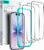 ESR 3 Pack for iPhone 17/iPhone 16 Pro Screen Protector, [9H Hardness] [Military Grade Shatterproof] Full Coverage Tempered Glass Film with Easy Installation Tool, HD Clear, Scratch Resistant