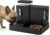 Gravity Dog Food and Water Dispenser, 2 in 1 Automatic Dog Feeder with 180 Degree Rotatable, 2 Pack Large Capacity Self Feeding for Small Dogs Puppy, Black, 1.6GALx2