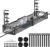 Cable Management, 25” Cable Management Under Desk No Drill, Metal Cord Organizer with Clamp for Standing Desk, Cable Organizer for Home Office, Black