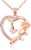 Heart Necklace for Women Sterling Silver/14k Gold Plated/Rose Gold CZ Romantic Rose and Butterfly Jewelry for women Birthday Valentine’s Day Gift for Girls