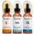 TruSkin Face Serum Trio – Vitamin C, Retinol & Hyaluronic Acid Anti-Aging Serums for Face – AM, PM & All-Day Skincare Routine – Brightening, Smoothing & Hydrating Facial Serums, 1 fl oz Each