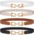 WERFORU Women Skinny Belt for Dresses Retro Stretch Waist Belt with Gold Buckle Set of 4