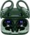 PocBuds Bluetooth Headphones Wireless Earbuds 80hrs Playtime Wireless Charging Case Digital Display Sports Ear Buds with Earhook Deep Bass IPX7 Waterproof Over-Ear Earphones for TV Phone Laptop Olive