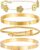 Gold Bracelets for Women-4Sets/3ets,18K Gold Plated Bracelet,Stainless Steel Bangle Bracelets Non Tarnish, Gold Bracelet Set Trendy Jewelry,Christmas Valentines Birthday Gifts for Girlfriend
