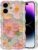 EYZUTAK Case for iPhone 16, Colorful Retro Oil Painting Printed Flower Laser Glossy Pattern Cute Curly Wave Edge Exquisite Phone Cover Stylish Durable TPU Protective Case for Girl Women-Green