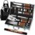 ROMANTICIST 26pcs Grilling Gifts for Men, Dad Gifts for Father’s Day, Stainless Steel BBQ Grill Accessories Tools Set, Heavy Duty BBQ Utensils Kit with Apron, Thermometer, Mats in Aluminum Case Brown