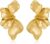 Chunky Gold Statement Earrings For Women Gold Plated Sectored Flower Leaf Shell Angel Wing Earrings Trendy Boho Jewelry For Women Large Stud Earrings Hypoallergenic Earrings