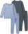 Jimonda Baby Boys Girls Pajama Sets Toddler Long Sleeve Sleepwear Sets Rayon from Bamboo Pajamas Sets 4pcs PJs 18M-8Y