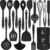 AOTHOD Silicone Cooking Utensils Set – 446°F Heat Resistant Kitchen Utensils,Turner Tongs,Spatula,Spoon,Brush,Whisk,Kitchen Utensil Gadgets Tools Set for Nonstick Cookware,Dishwasher Safe (BPA Free)