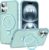 Compatible with iPhone 16 Case with Invisible Magnetic O-Ring Stand Military-Grade Translucent Case for iPhone 16 6.1″ [Compatible with Mag-Safe][Great Grip Feeling], Blue