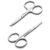 Facial Hair Small Grooming Scissors For Men Women – Eyebrow, Nose Hair, Mustache, Beard, Eyelashes, Ear Trimming Kit – Curved and Rounded Safety Tip Clippers For Hair Cutting – 2PCS Silver