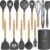 oannao Silicone Cooking Utensils Kitchen Utensil Set – 446°F Heat Resistant Silicone Kitchen Utensils Set, Spatula,Turner Tongs, Spoon, Whisk,Kitchen Gadgets for Nonstick Cookware, BPA Free (Gray)