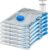 Amazon Basics Vacuum Storage Bags for Clothes, Space Saving Compression Storage Bags with Hand Pump, Heavy Duty, Stackable, Jumbo Size, Clear, 6-Pack