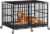 Snuowu 48 Inch Heavy Duty Dog Crate with Wheels，Indestructible Escape-Proof Dog Cage for Large Dogs, Extra Large XL XXL Indestructible Dog Crate with Removable Tray.