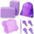 2 Yoga Blocks Supportive Accessories including 2 Knee Pads, 2 With Strap To Put Less Weight On Wrists, 1 Muscle Massage Roller, 2 Pair of Non-Slip Pilates Socks, 1 GYM Bag, Durable Versatile Yoga Brick Exercise Set of 10