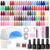 Beetles Gel Nail Polish Kit with U V Light – 80Pcs Color Enchantment 55 Colors Gel Polish Starter Kit with Base Top Coat DIY Nails Supply Stickers Manicure Tools Home Salon Gift for Women Teens Girls