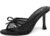 Mostrin Kitten Heels for Women Round Toe Heels With Bow Vintage Mules Sexy Slip on Stiletto Backless Sandals for Party Daily