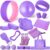 Gemscream 17 Pcs Yoga Essential Kit for Women, Pilates Equipment Starter Set for Beginners with Yoga Wheel Ball Blocks Strap Resistance Bands Wrist Rings Socks Towel & Carry Bag for Home Workouts