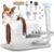 Dog Grooming Vacuum Kit – 3L Vacuum with 7 Tools, Low Noise Electric Clipper and Brush for Pet Shedding at Home, White