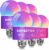 DAYBETTER Smart Light Bulbs, RGBCW Color Changing Smart Bulb Compatible with Alexa & Google Home,Preset Scene, Music Sync, A19 E26 2.4G WiFi Bluetooth Dimmable LED Bulbs, 60W Equivalent, 800LM, 6 Pack