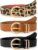 VONMELLI 3 Pack Women’s Leather Belts for Jeans Dresses Ladies Waist Belt with Fashion Gold Buckle