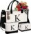 YOOLIFE Gifts for Women – Initial Canvas Tote Bag & Makeup Bag, Birthday Gifts for Women Mom Sister Friends