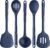 Silicone Kitchen Cooking Utensil Set: U-Taste High Heat Resistant 13.6in Kitchen Gadgets, BPA Free Non Stick Rubber Cook Accessories For Stir Frying, Serving, Basting, Mixing (5 Pieces, Midnight Blue)