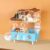Large Hamster Cage 2 Tier Acrylic Hamster Habitat with Hideout & Running Wheel Blue Dwarf Hamster House for Dwarf Gerbils Syrian Hamsters, Blue, 13.3”L* 9.8”W* 17.4”H
