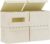 Convenient Storage Bins for Taking Clothes, Fabric Boxes with Flip Cover, Collapsible Organizer with Handles, Cube Baskets for Home, Bedroom, Closet, 15×9.8×9.8in, Beige, 4 Pack