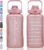 64oz,100oz,128oz Large Motivational Water Bottle with Time Marker, Leakproof & BPA Free Half Gallon Big Water Bottle with Straw Handle Tritan Frosted Water Jug for Gym,Fitness,Outdoor Sports