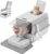 Feandrea Stainless Steel Cat Litter Box with Flip Lid, Litter Catcher Mat and Box, 2 Doors, Scoop, for Cats up to 33 lb, Light Gray UPPT007GD01