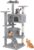 Sweetcrispy 54 Inch Cat Tree Tower, Multi-Level Tower with Cat Scratching Post, Indoor Cat Condo with Climbing Ladder, Plush Toy, Play House for Cat, Light Grey