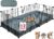 12 Panels Small Animal Playpen, 48″ x 24″ x 16″ Pet Playpen with Waterproof Mat, C&C Cage for Guinea Pigs, Puppy Play Pen, Bunny Playpen, Indoor Outdoor Portable Metal Wire Yard Fence