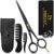 DEMAXA 5″ Professional Beard Scissors for men Mustache Scissors with 1 Mustache Comb, 1 Beard Comb & Soft Pouch – Prefect Beard shears mustache kit for All Facial Hair – moustache Grooming kit for Men