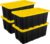 Sterilite 4-Pack Industrial Tote, Plastic Storage Container Bins with Lids, 38 Gallon – Heavy-Duty Organizing Containers for Closet, Bathroom, and Office