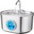 Cat Water Fountain Stainless Steel: 74oz/2.2L Cat Fountain for Drinking- Pet Water Fountain Inside – Automatic Dog Watering Dispenser Bowl – Pet Feeding & Watering Supplies – Water Level Window