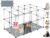 32 Panels Small Animal Playpen, 48″ x 32″ x 24″ Transparent Playpen with Waterproof Mat,Plastic Enclosure,Puppy Play Pen for Chicken,Pet Fence for Guinea Pigs,Bunny,Ferrets,Hamsters,Hedgehogs Indoor