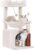 Cat Tree 32 Inches Small Cat Tree for Large Cats Adult Cat Tower with Scratching Post,15.7”Large Hammock and Self Groomer, and Removable Top Perch and Wide Condo for Indoor Cats-Beige