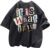 Men’s Graphic Tees Funny Letter Print Vintage Oversize T Shirts Acid Wash Shirt Streetwear Rapper Casual Tee Top