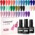 JODSONE 23 PCS Gel Nail Polish Set with Base Glossy and Matte Top Coat Multicolored Gel Nail Long Lasting Suitable for All Seasons