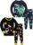 Pajamas for Boys Dinosaur Rocket Space 4-Piece PJs Long Sleeve Sets Sleepwear 2-12 Years
