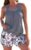 ROSEWE Modest Tankini Swimsuits for Women, Two Piece Athletic Womens Bathing Suits Blouson Tank Tops with Board Shorts