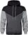 Mens Hoodies Patchwork Pullover Fleece Color Block Long Sleeve Sweatshirts Casual Tops with Pocket
