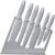 Cuisinart 7pc Ceramic Coated Cutlery Set with End Caps in Acrylic Stand, GREY