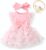 Renotemy Baby Girl Flower Dress Summer, Tutu Tulle Boho Princess Wedding Birthday Party Dresses for Infant Girls 0-18 Months