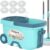 Spin Mop and Bucket System, Mop and Bucket with Wringer Set,Mops for Floor Cleaning,Household Supplies Tools with 6 Replacement Refills,61″ Extended Handle for Household Hardwood Floor – Green