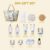 Spa Luxetique Gifts for Women 15pcs White Jasmine Gift Baskets for Women Luxury Relaxing Spa Kit with Tote Bag Birthday Gifts for Mom Friend Sister Wife Grandma Mothers Day Gift for Her