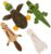 Best Pet Supplies Squeaky Dog Toys with Soft Durable Fabric for Small, Medium and Large Pets Interactive Toy for Indoor Play, Supports Active Biting and Play – 4 Figures, Small